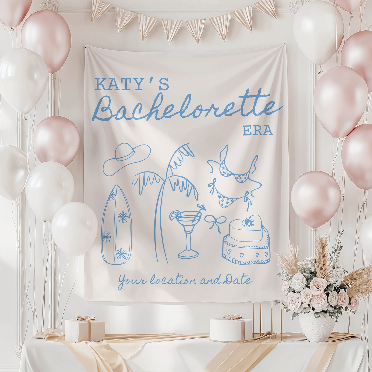 Coastal Bachelorette Banner– Custom Bach Décor | #11