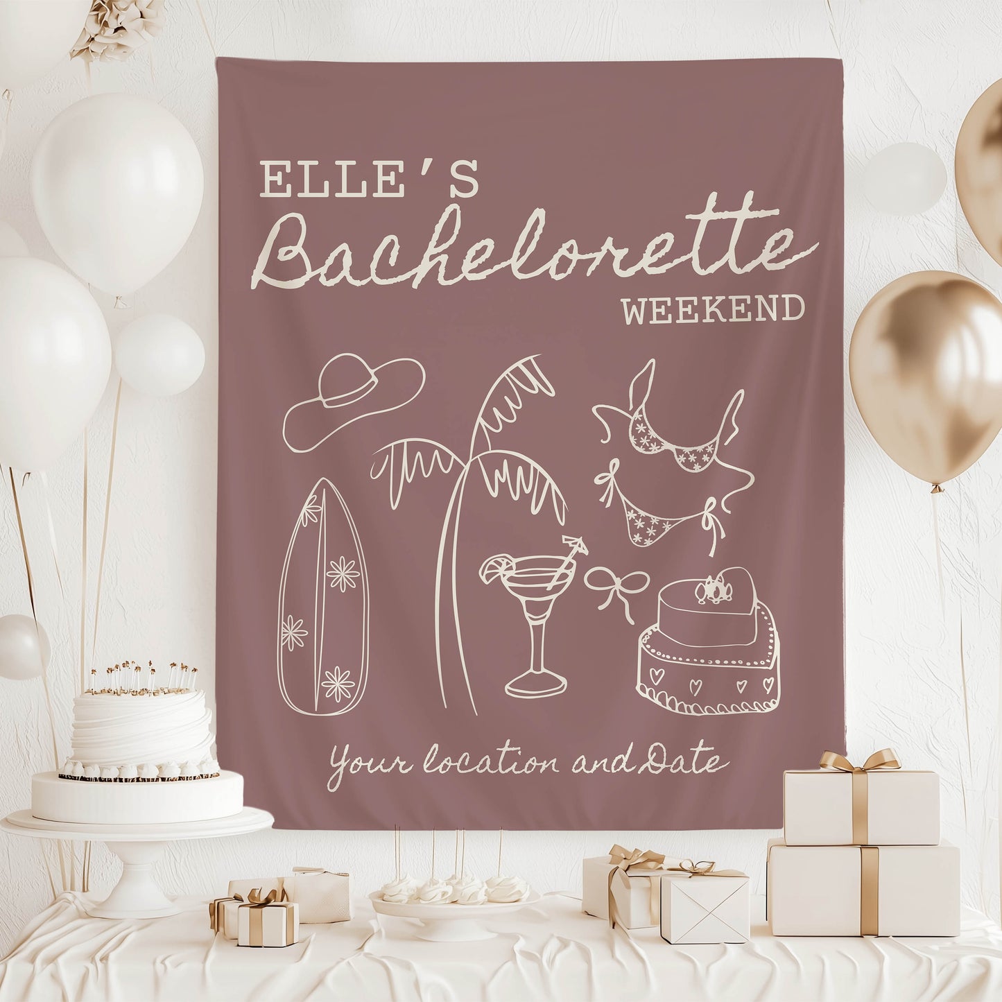 Coastal Bachelorette Banner– Custom Bach Décor | #11