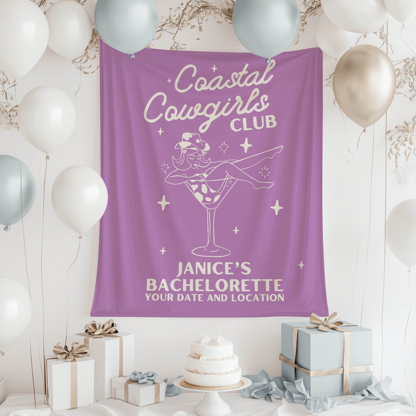 Coastal Cowgirls Bachelorette Banner– Custom Bach Décor | #15