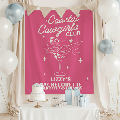 Coastal Cowgirls Bachelorette Banner– Custom Bach Décor | #15