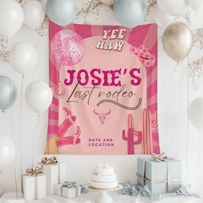 Pink Cowgirl Bachelorette Banner– Custom Bach Décor | #16