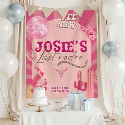 Pink Cowgirl Bachelorette Banner– Custom Bach Décor | #16