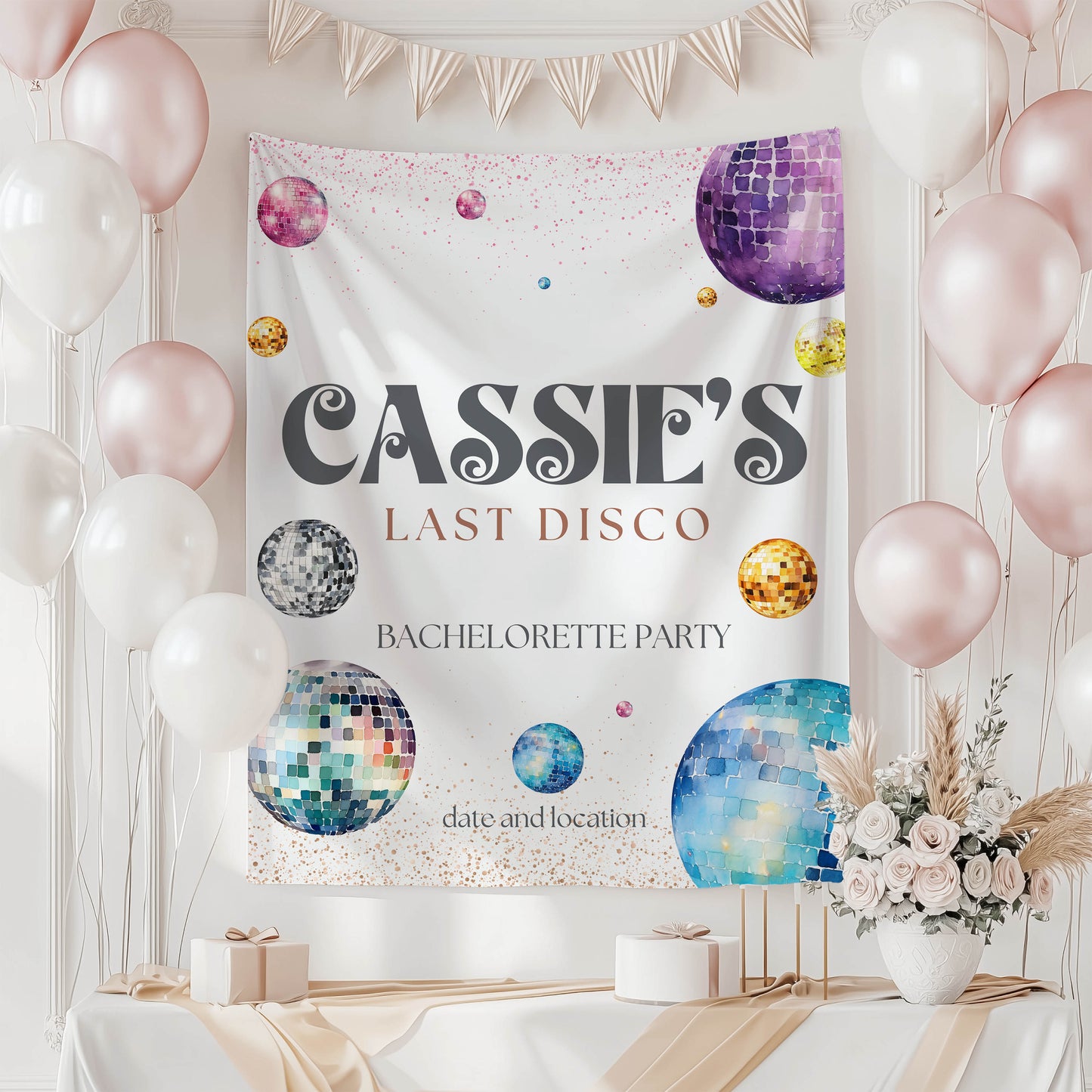Disco Bachelorette Banner – Custom Bach Décor | #17