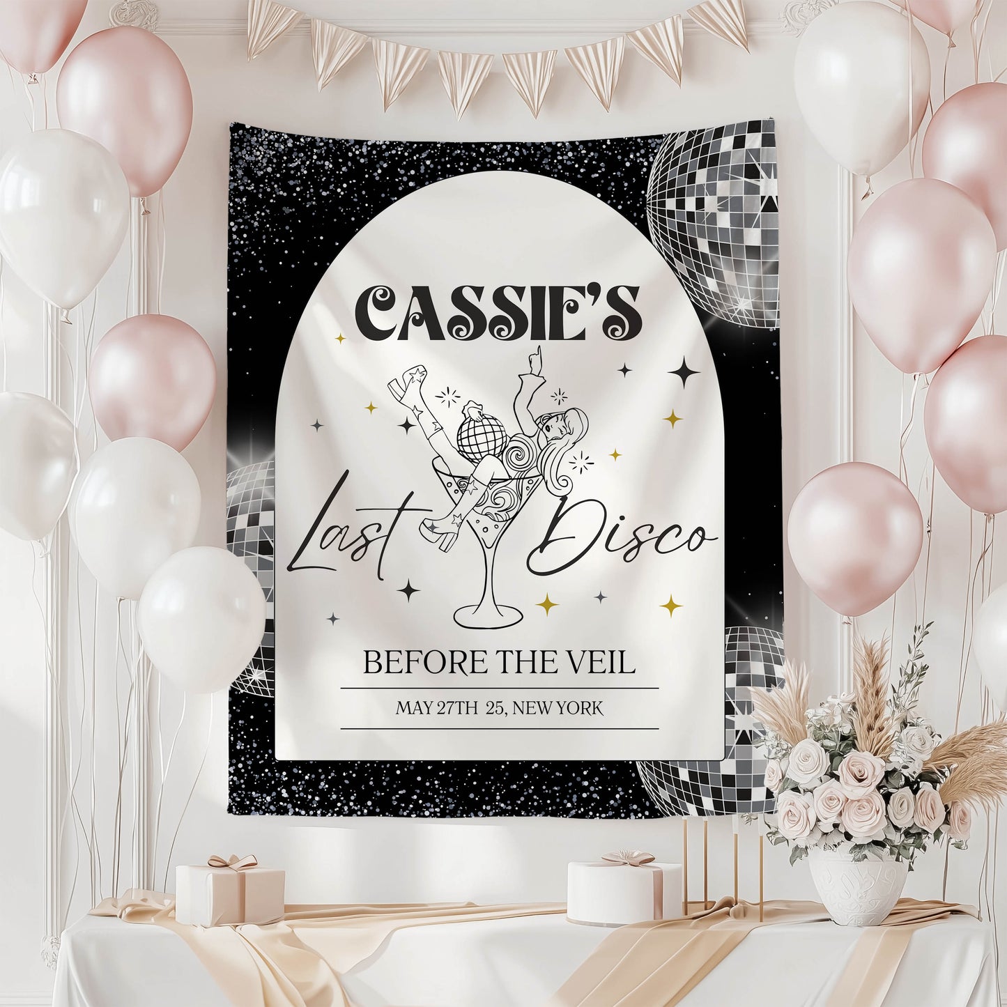 Disco Bachelorette Banner – Custom Bach Décor | #20