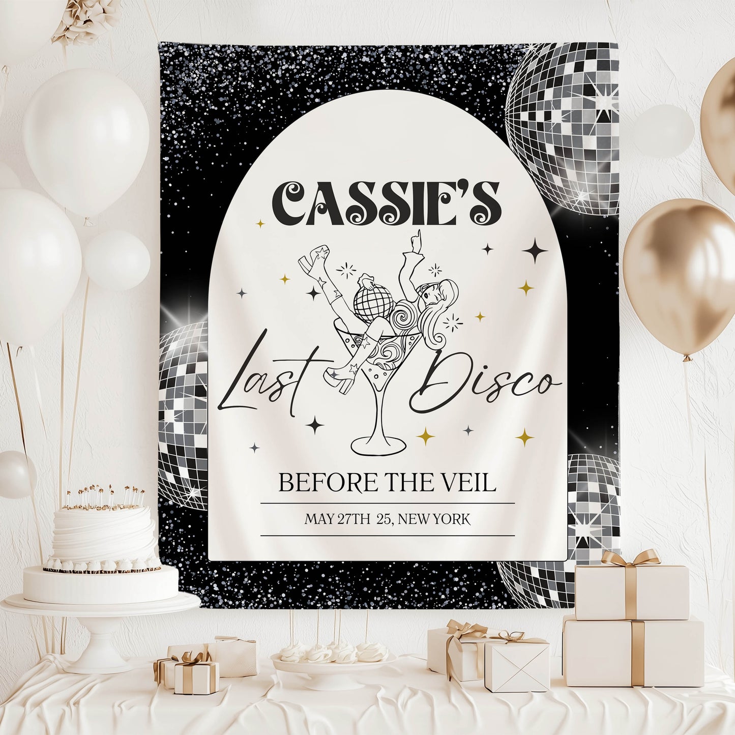 Disco Bachelorette Banner – Custom Bach Décor | #20