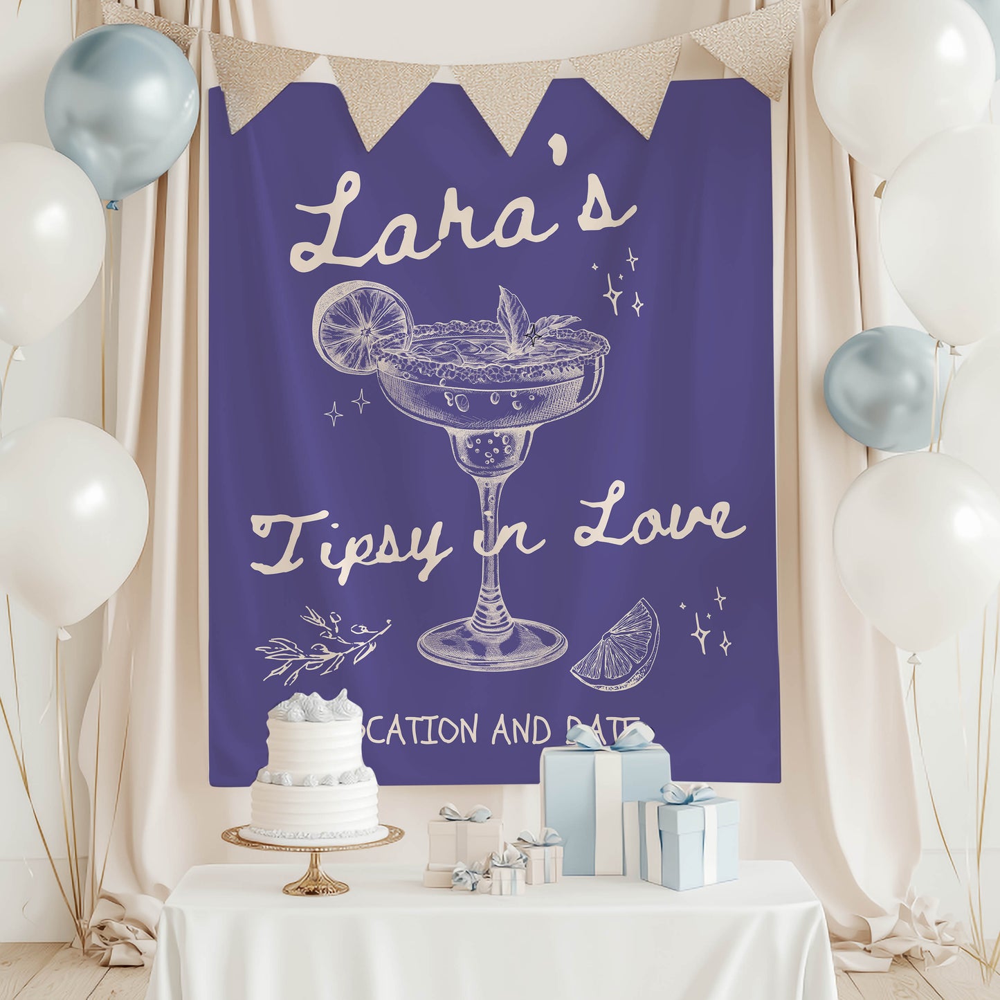 Cocktail Bachelorette Banner– Custom Bach Décor | #24