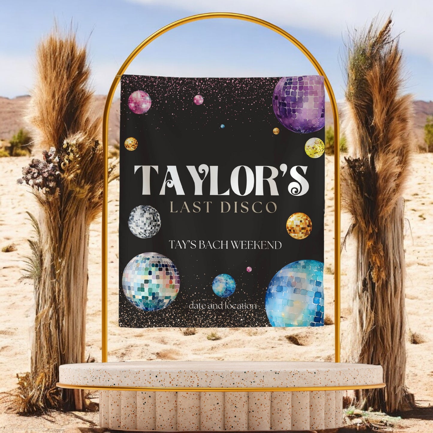 Disco Bachelorette Banner – Custom Bach Décor | #17
