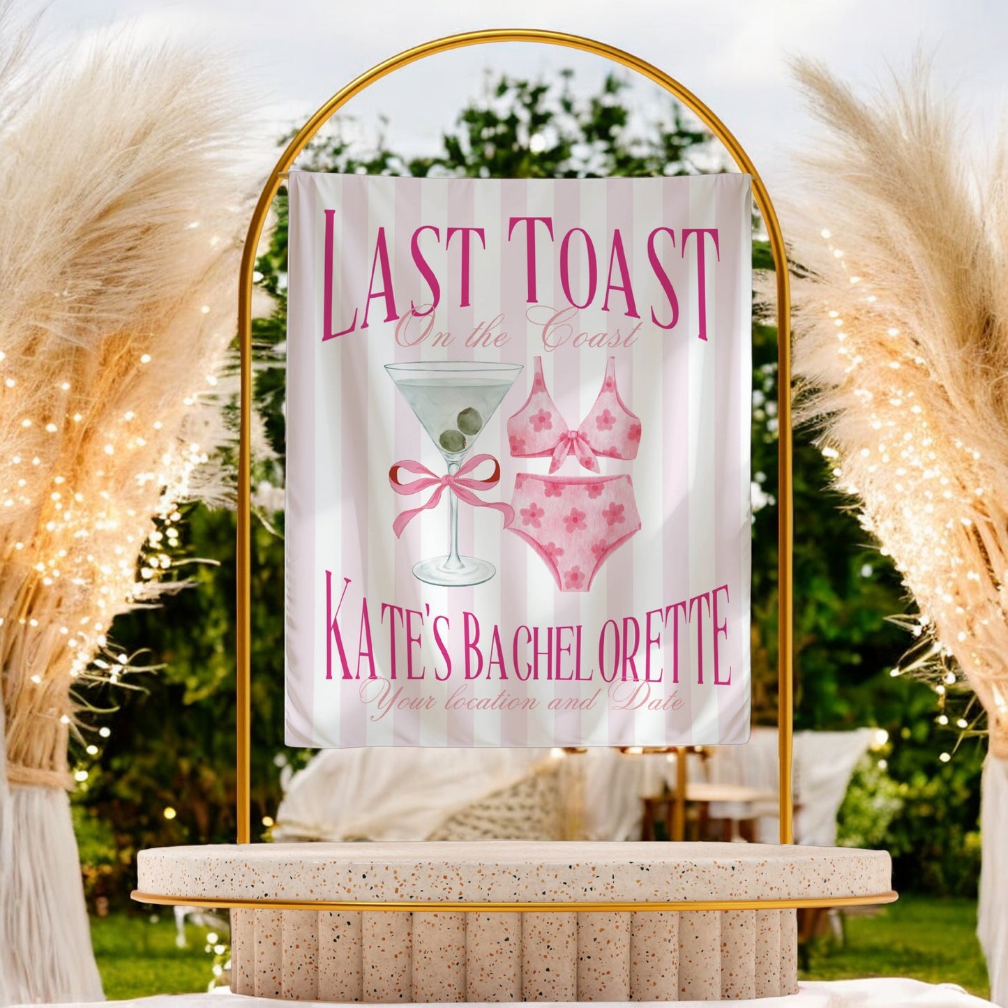 Bikini & Martini Bachelorette Banner – Custom Bach Décor | #48