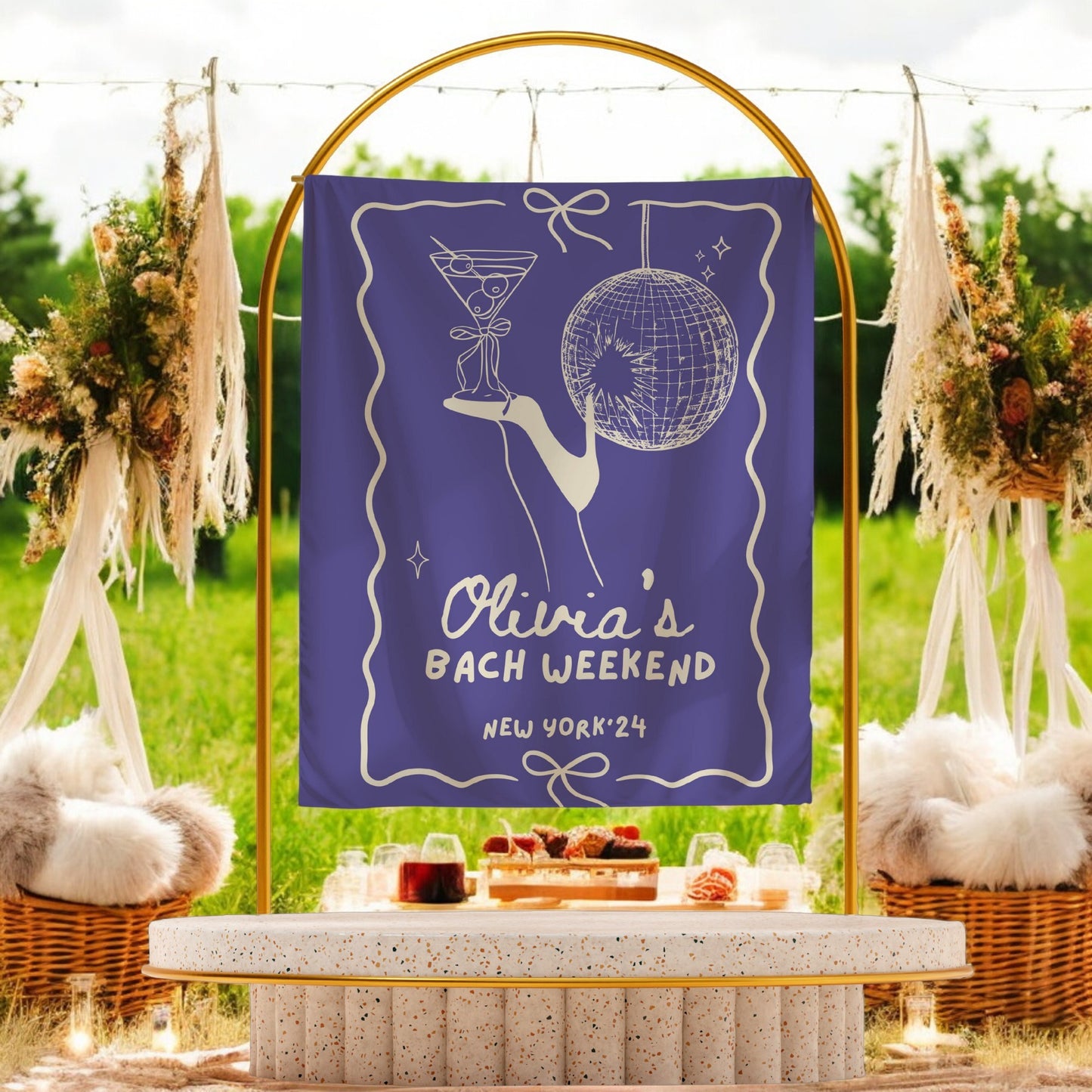 Disco Cocktail Bachelorette Banner – Custom Bach Décor | #79