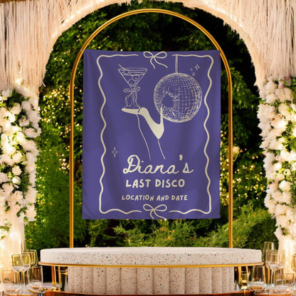 Disco Cocktail Bachelorette Banner – Custom Bach Decor for Martinis, Glitter & Dance Parties