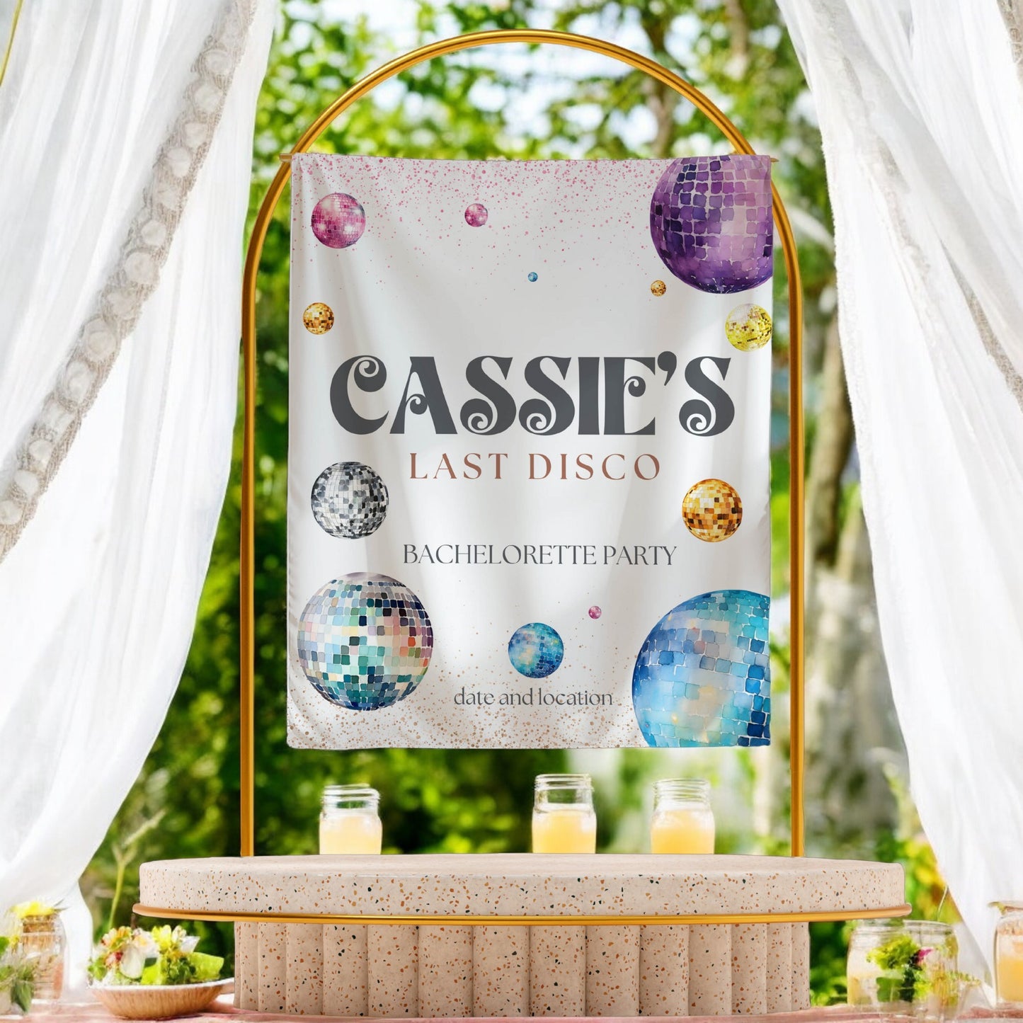 Disco Bachelorette Banner – Custom Bach Décor | #17