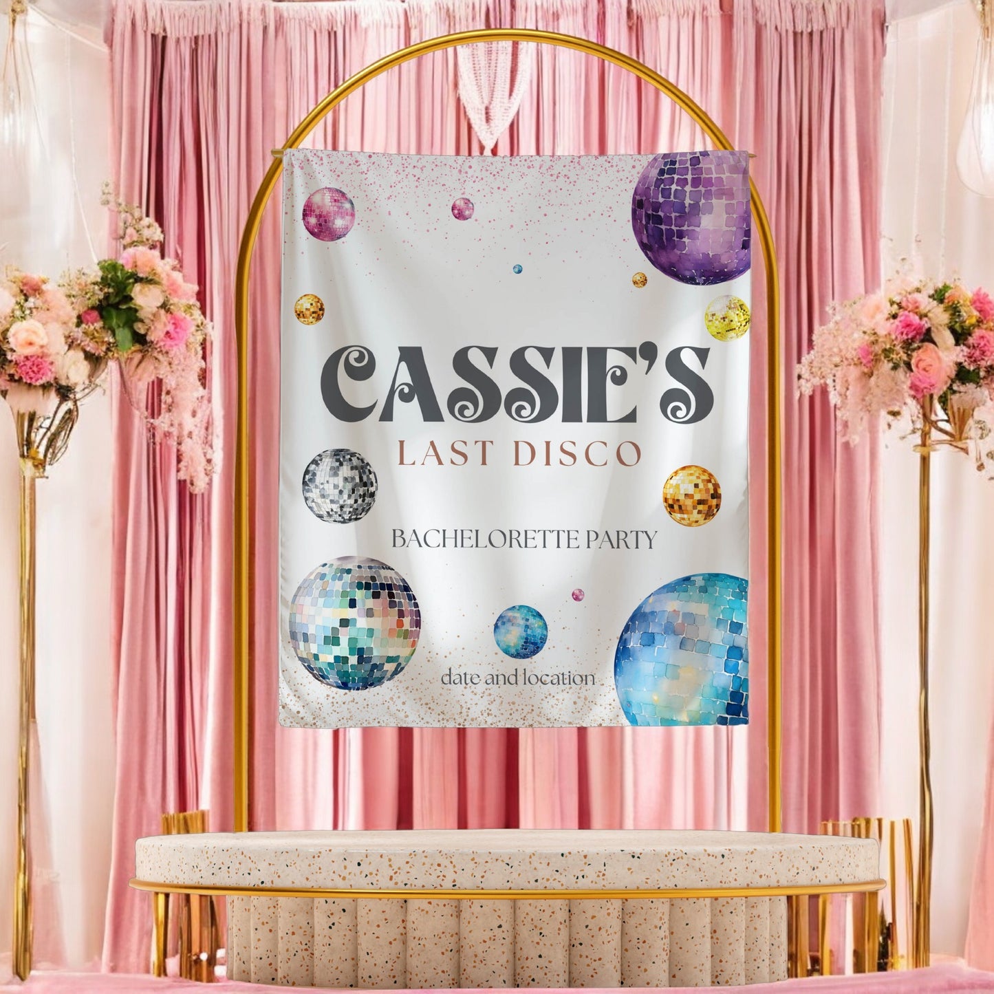 Disco Bachelorette Banner – Custom Bach Décor | #17