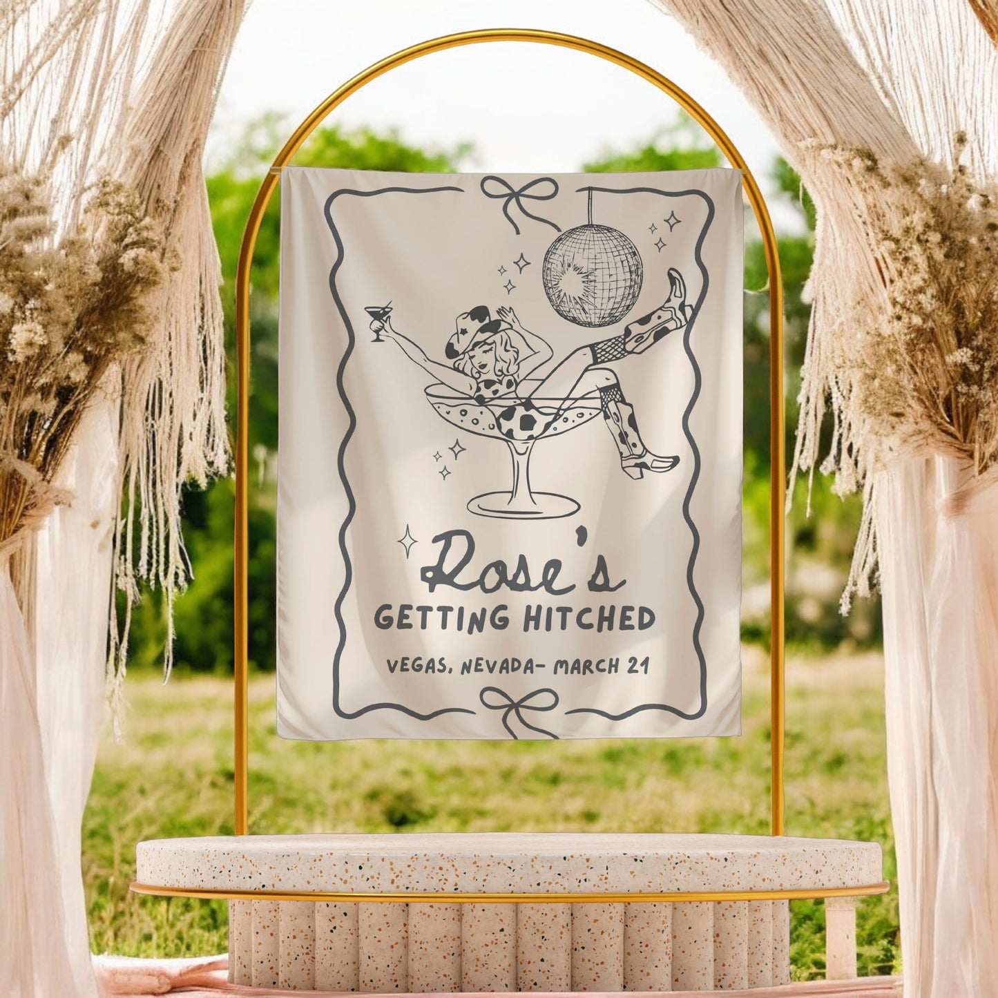 Disco Cowgirl Bachelorette Banner – Custom Bach Décor | #78