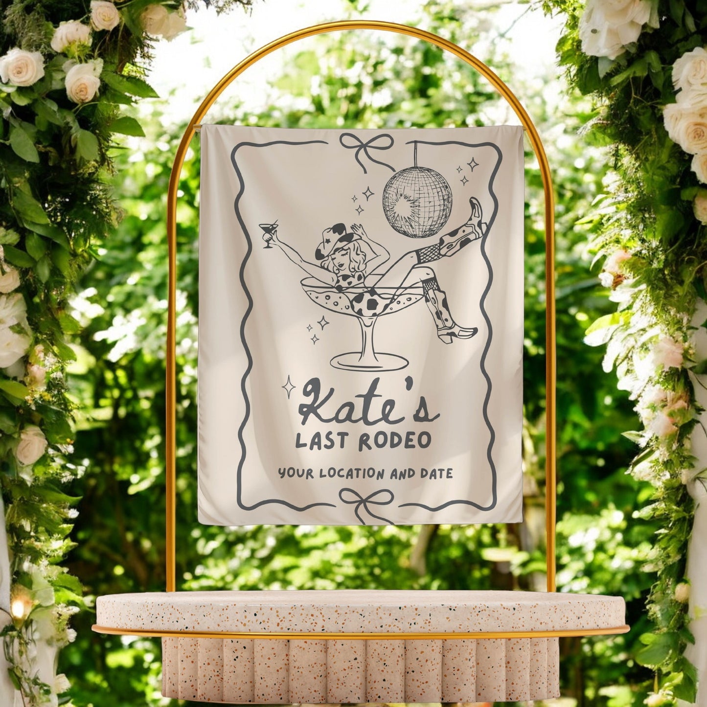 Disco Cowgirl Bachelorette Banner – Custom Bach Décor | #78