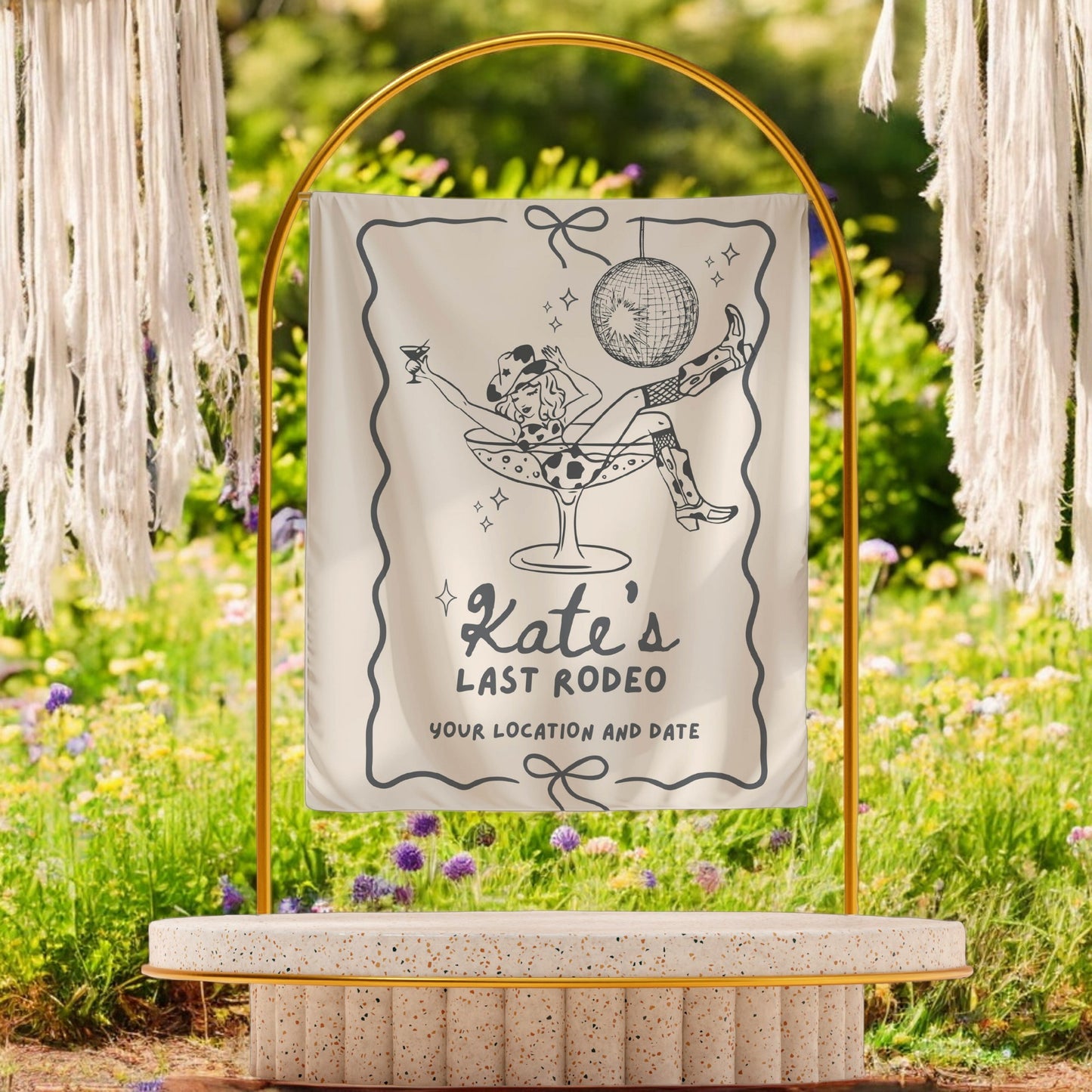 Disco Cowgirl Bachelorette Banner – Custom Bach Décor | #78
