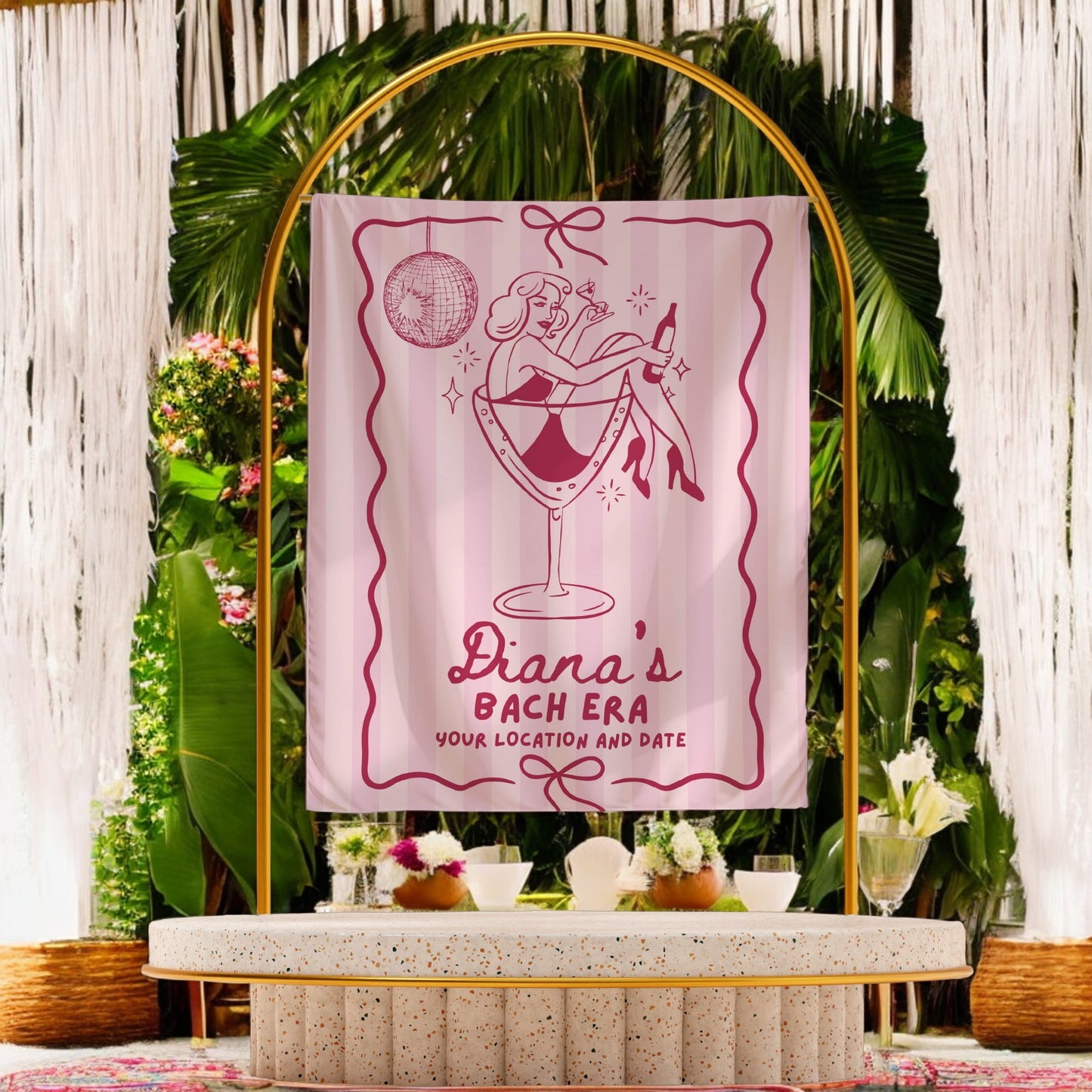 Disco Cocktail Bachelorette Banner – Custom Bach Décor | #75