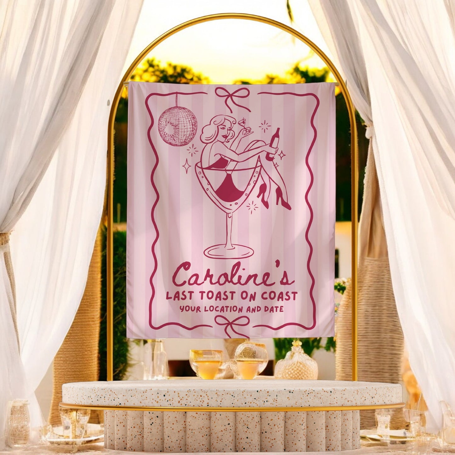 Disco Cocktail Bachelorette Banner – Custom Bach Décor | #75