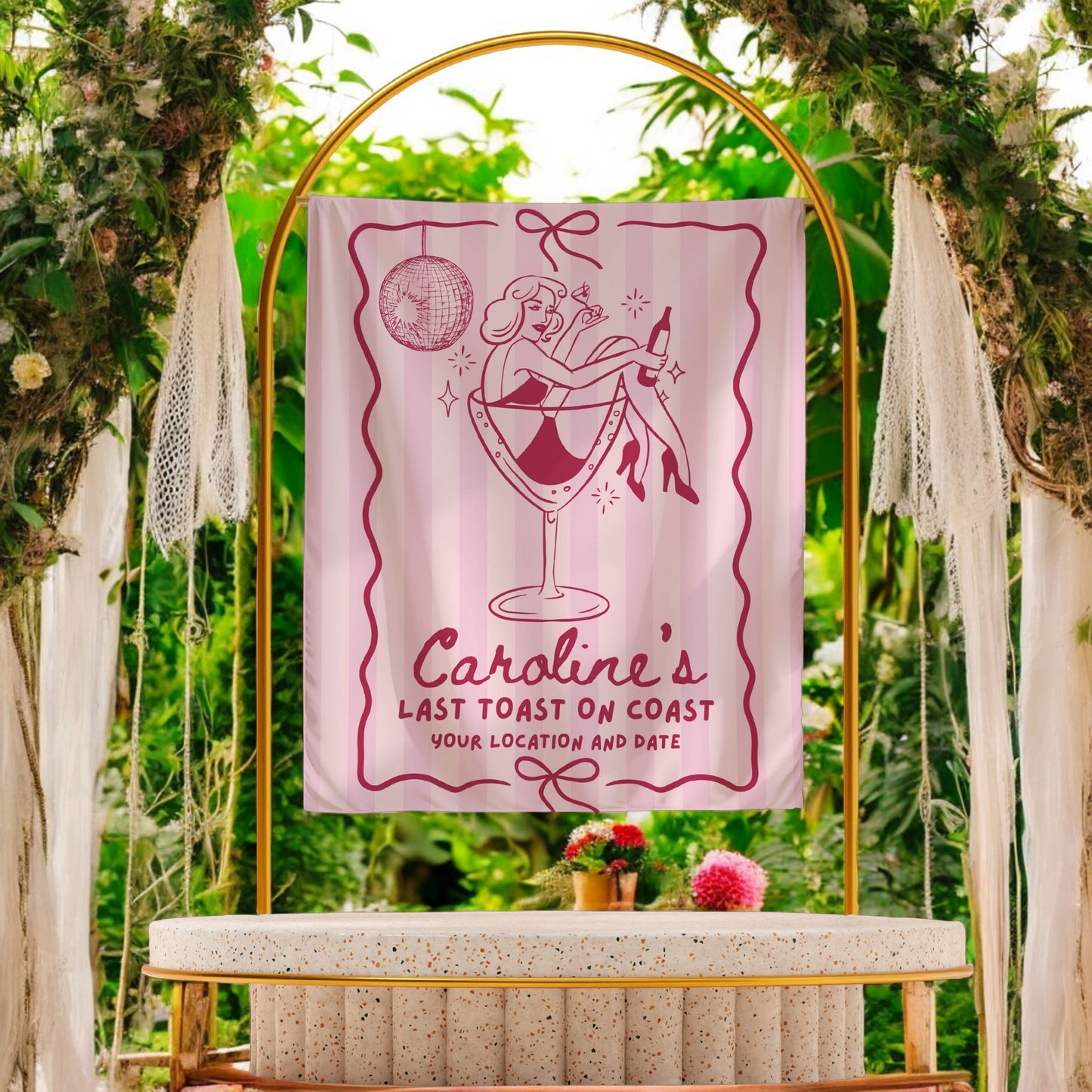 Disco Cocktail Bachelorette Banner – Custom Bach Décor | #75