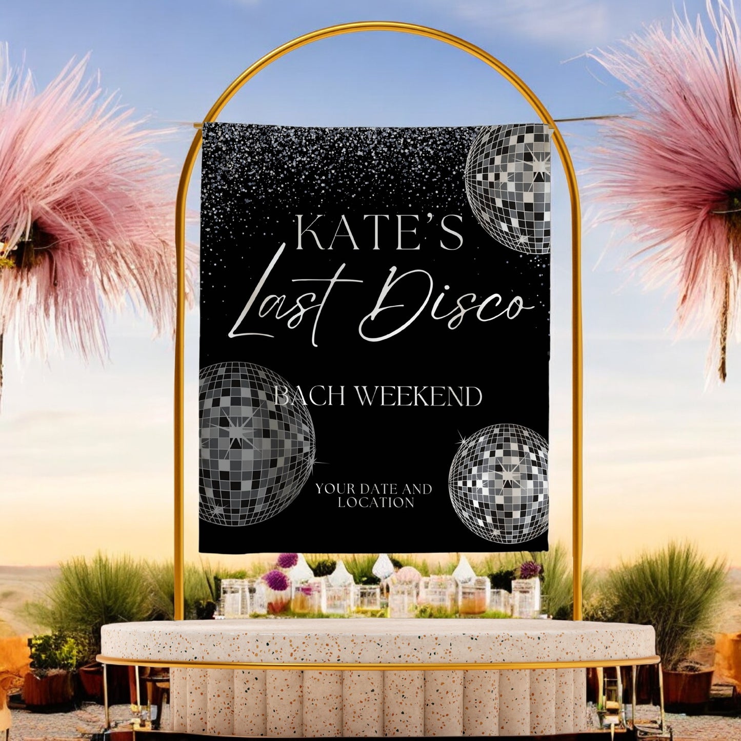 Disco Bachelorette Banner – Custom Bach Décor | #18