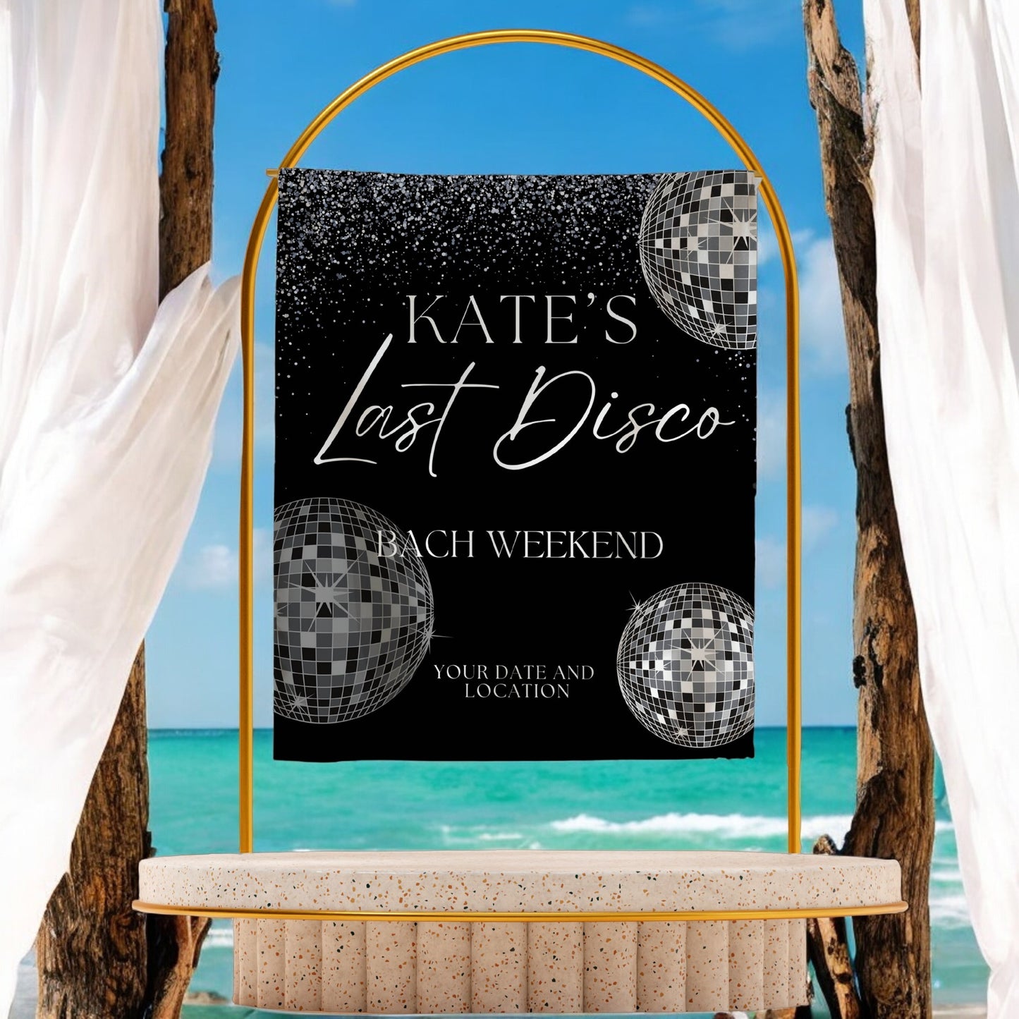 Disco Bachelorette Banner – Custom Bach Décor | #18