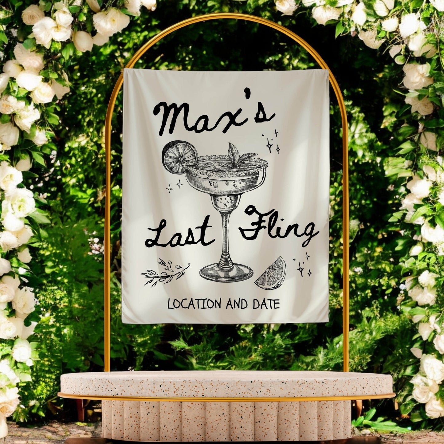 Cocktail Bachelorette Banner – Custom Bach Décor | #82