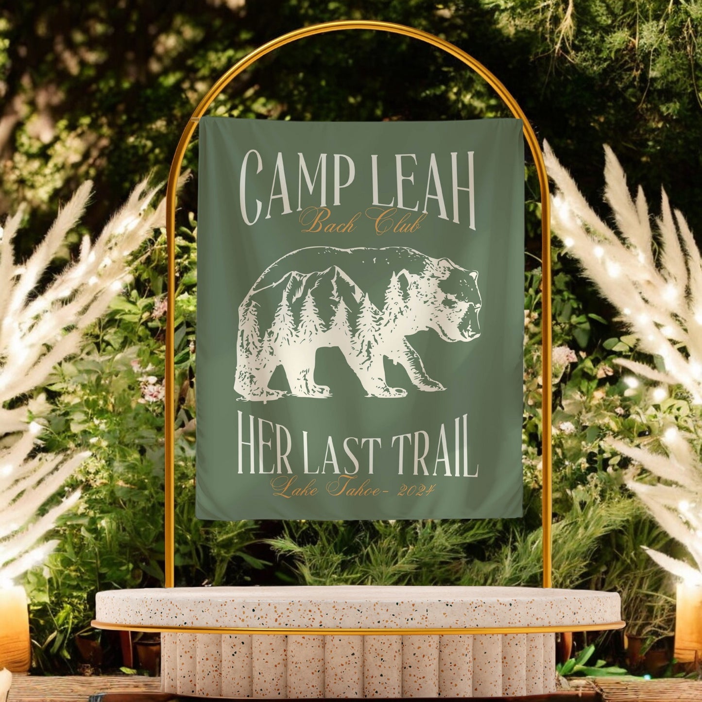 Camp & Hiking Bachelorette Banner – Custom Bach Décor | #67