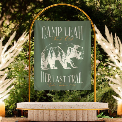 Camp & Hiking Bachelorette Banner – Custom Bach Décor | #67