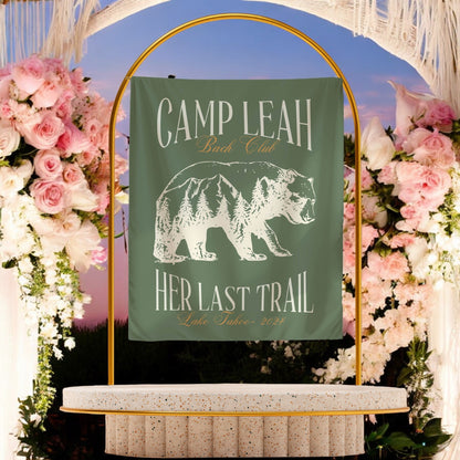 Camp & Hiking Bachelorette Banner – Custom Bach Décor | #67
