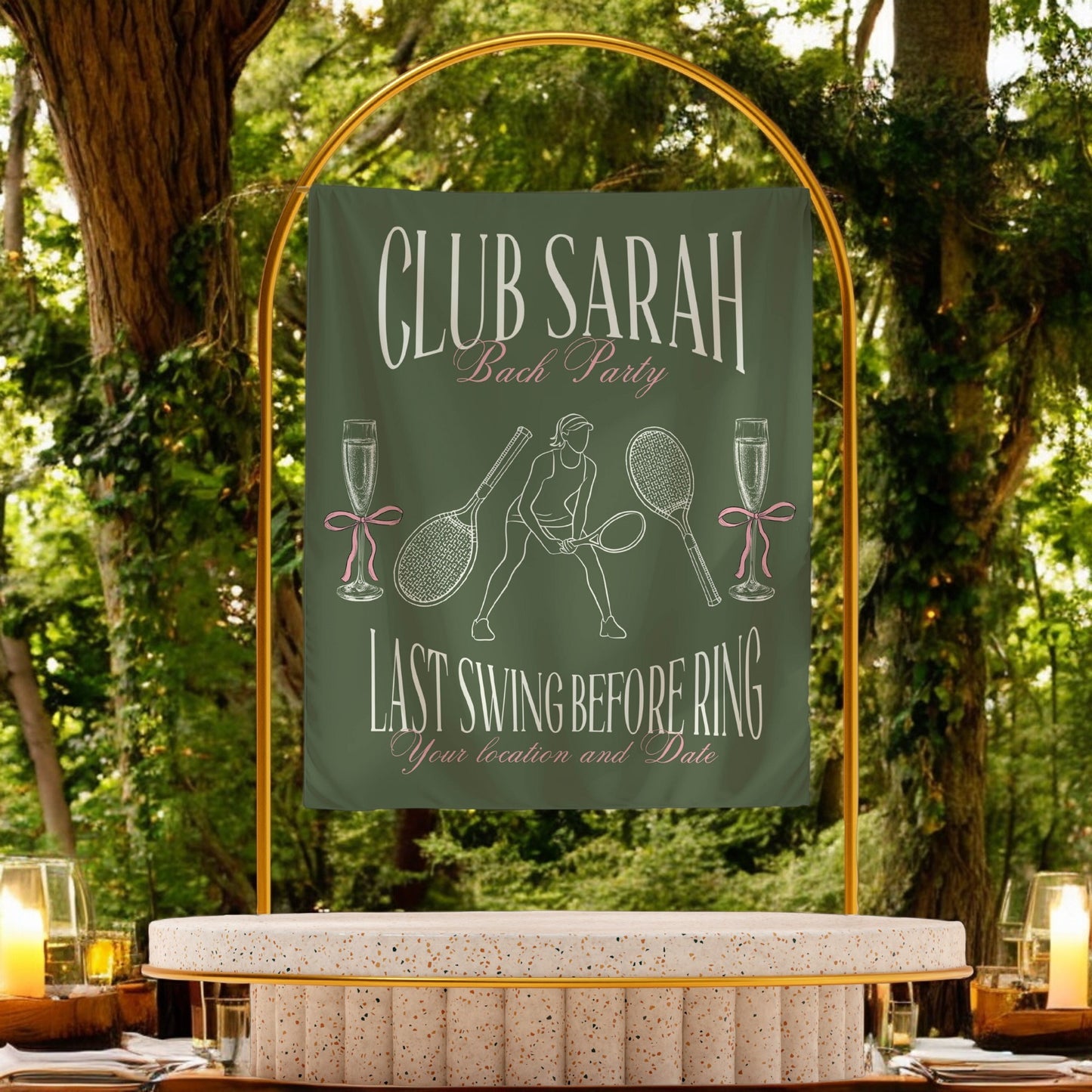 Tennis Bachelorette Banner – Custom Bach Décor | #66