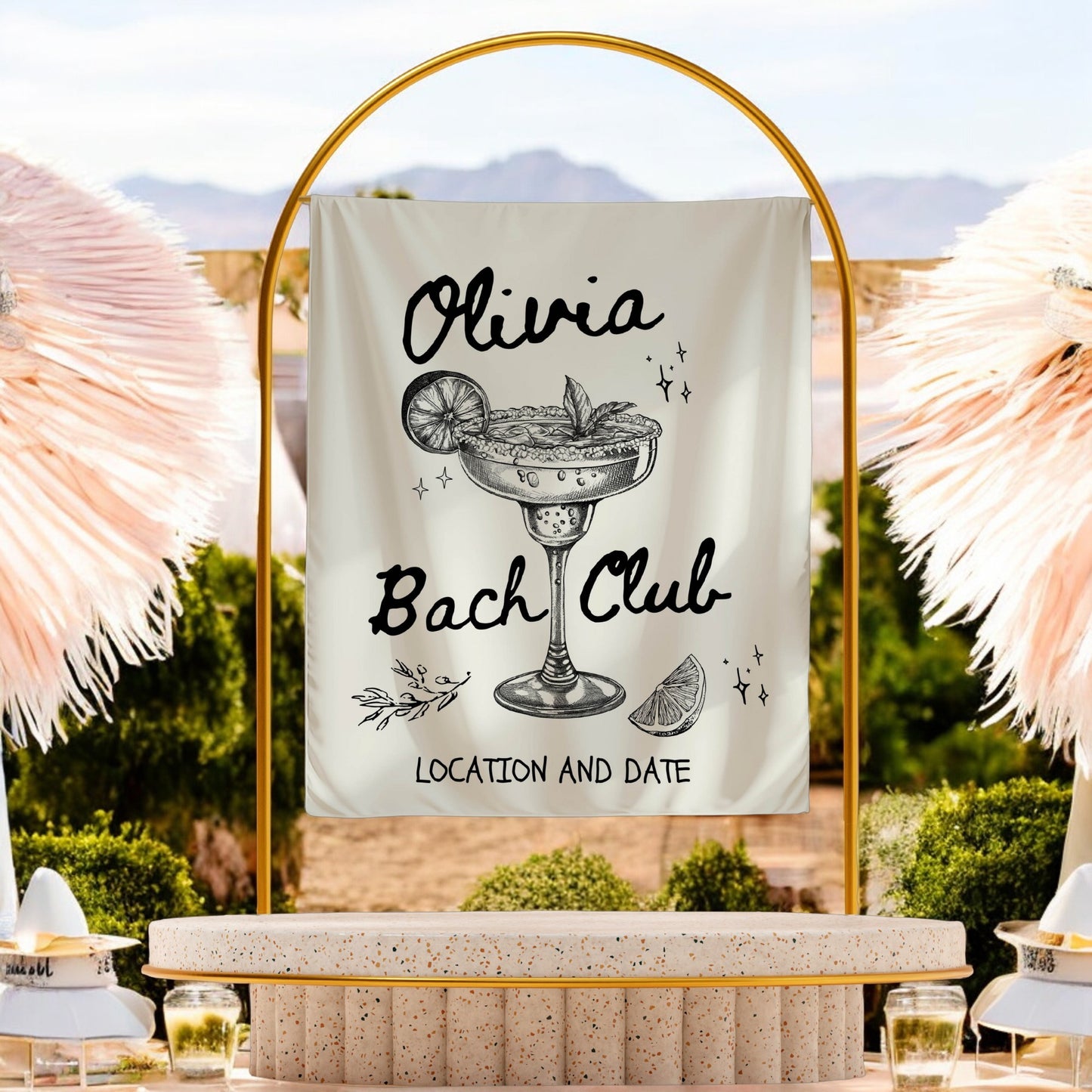 Cocktail Bachelorette Banner – Custom Bach Décor | #82