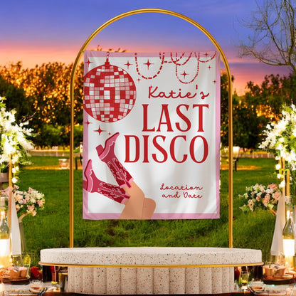 Disco Cowgirl Bachelorette Banner – Custom Bach Decor for Boots, Bling & Dancing