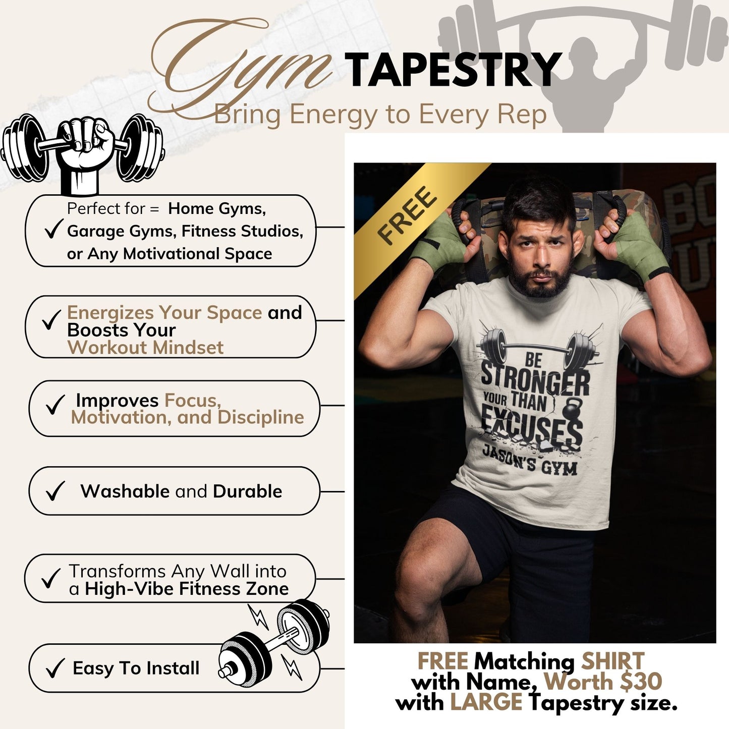 Personalized Gym Tapestry
