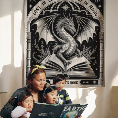 Personalized Fantasy Bookwyrm Tapestry