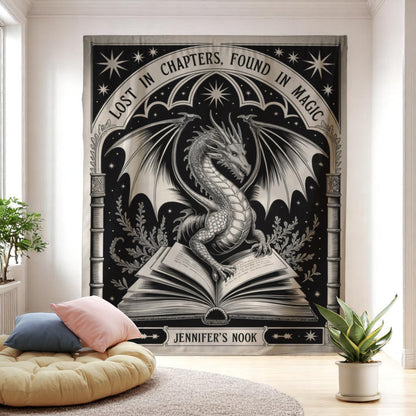 Personalized Fantasy Bookwyrm Tapestry