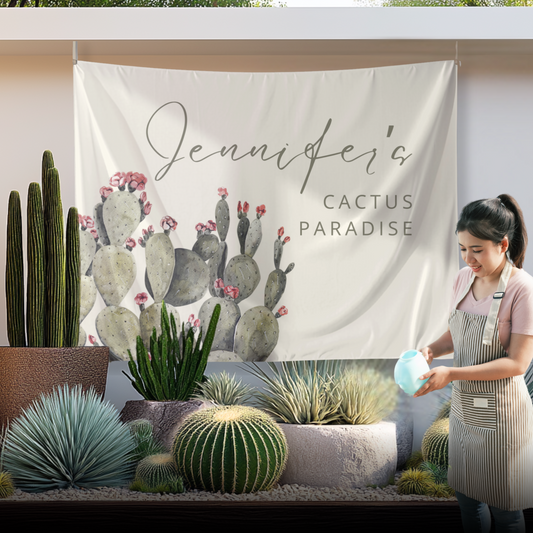 Custom Cactus Garden or Home Tapestry