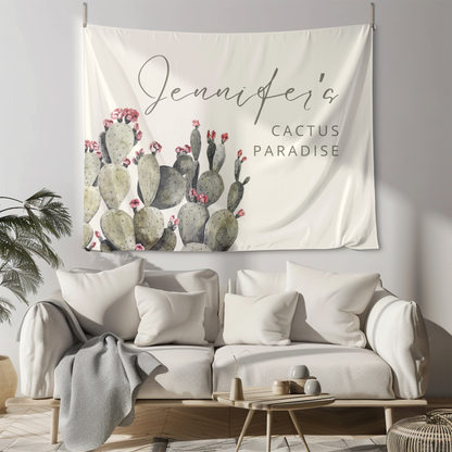 Custom Cactus Garden or Home Tapestry