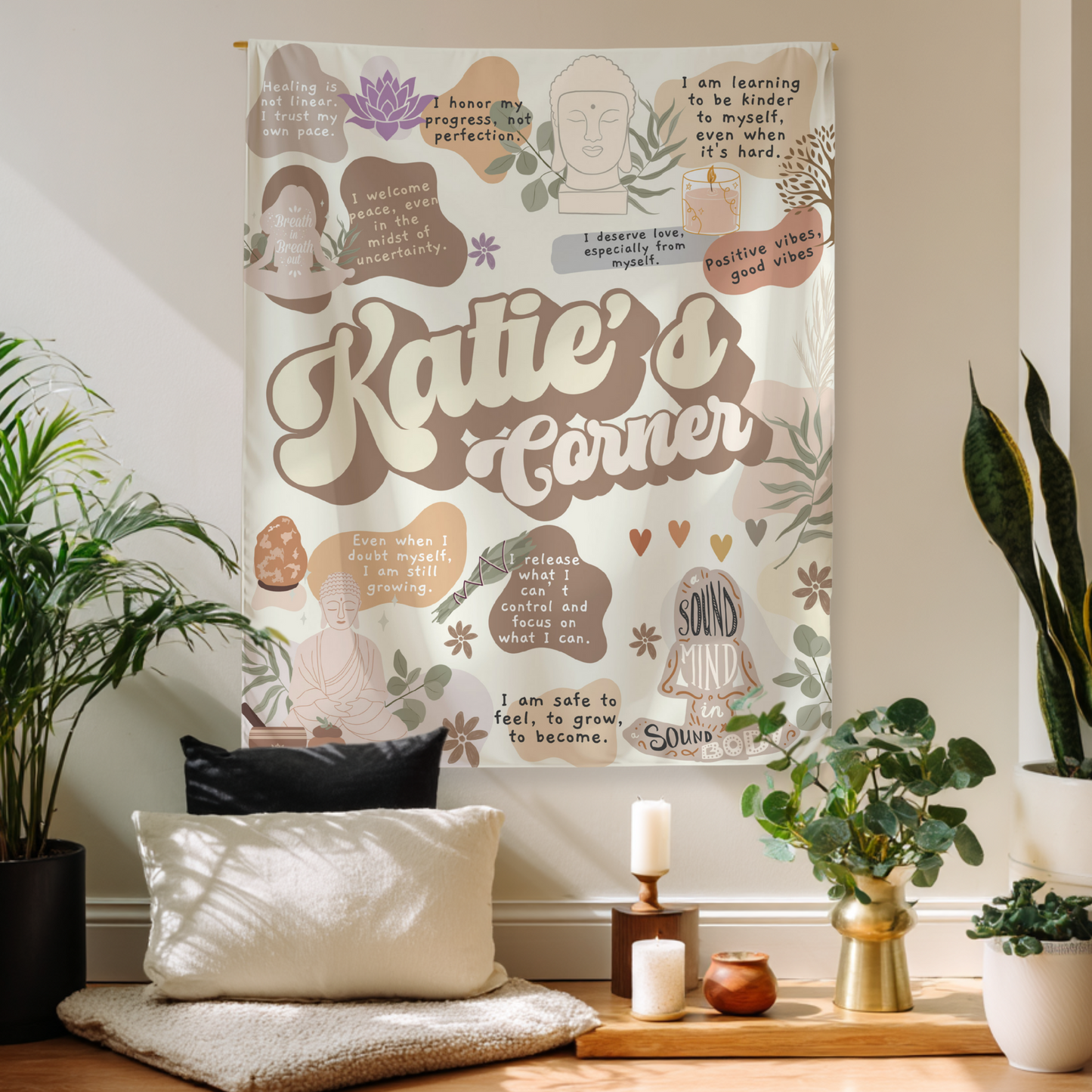 Custom Meditation Affirmation Tapestry