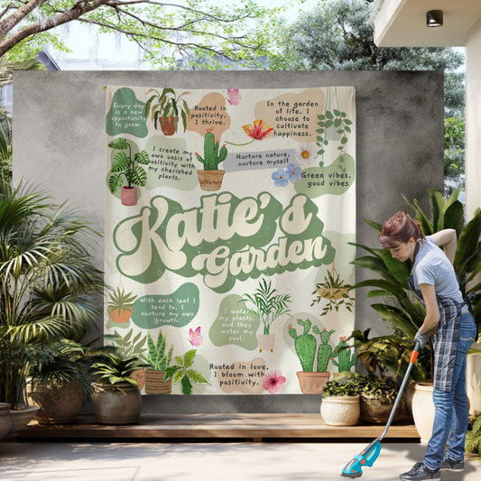 Custom Garden or Home Positive Affirmation Tapestry-Indoor or Outdoor