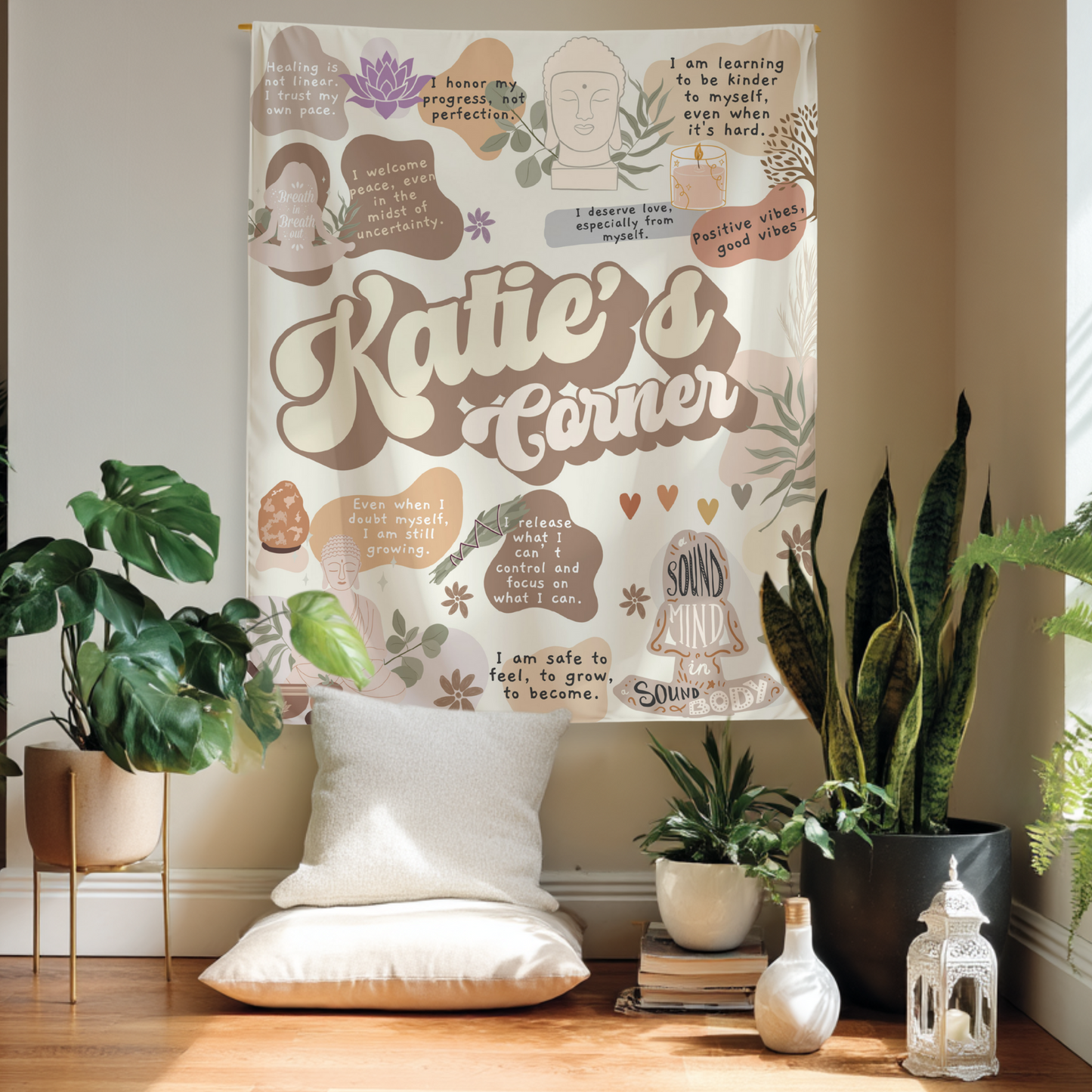 Custom Meditation Affirmation Tapestry