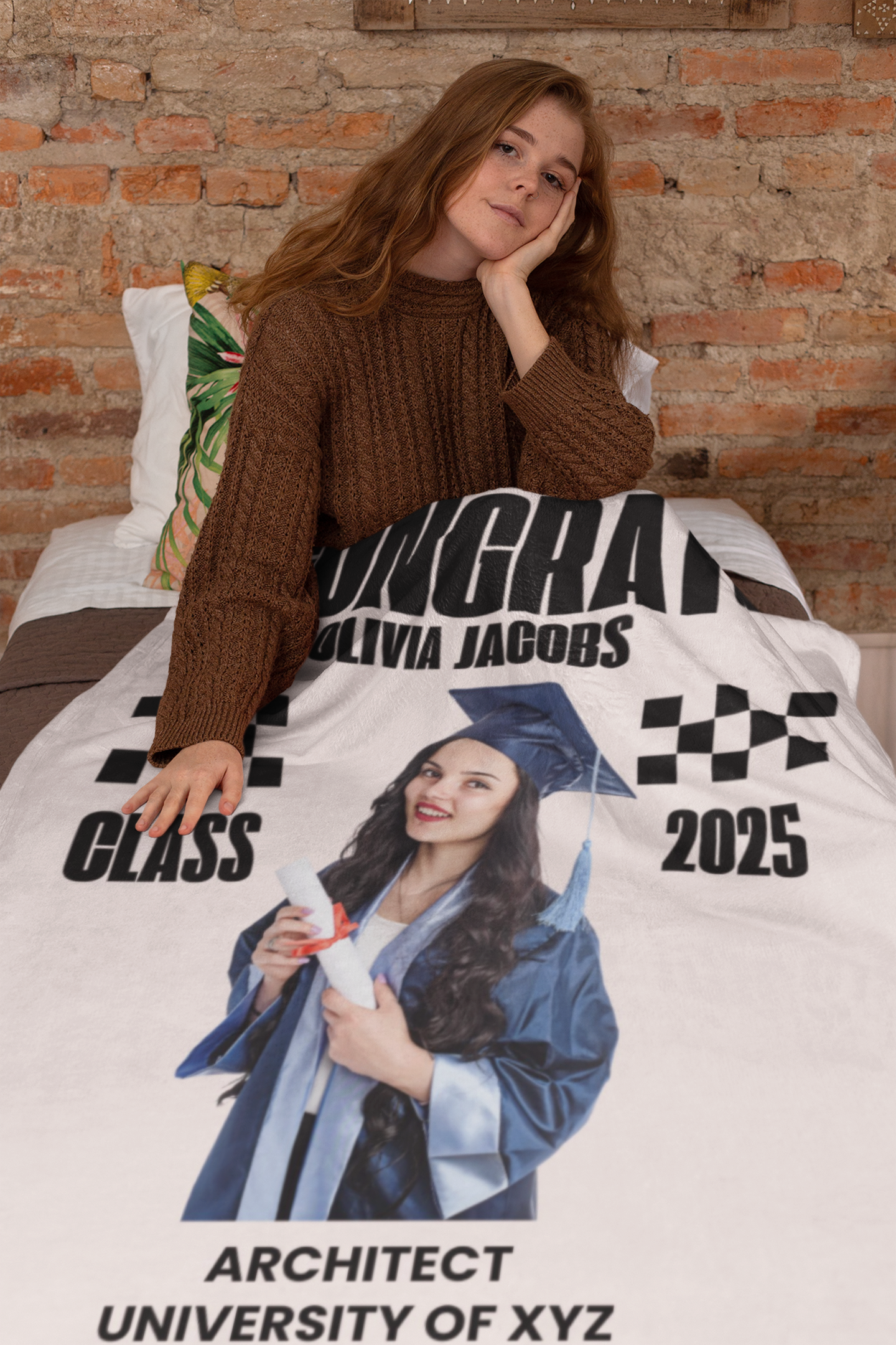 Custom Name and Photo Graduation Blanket 2025 | #4