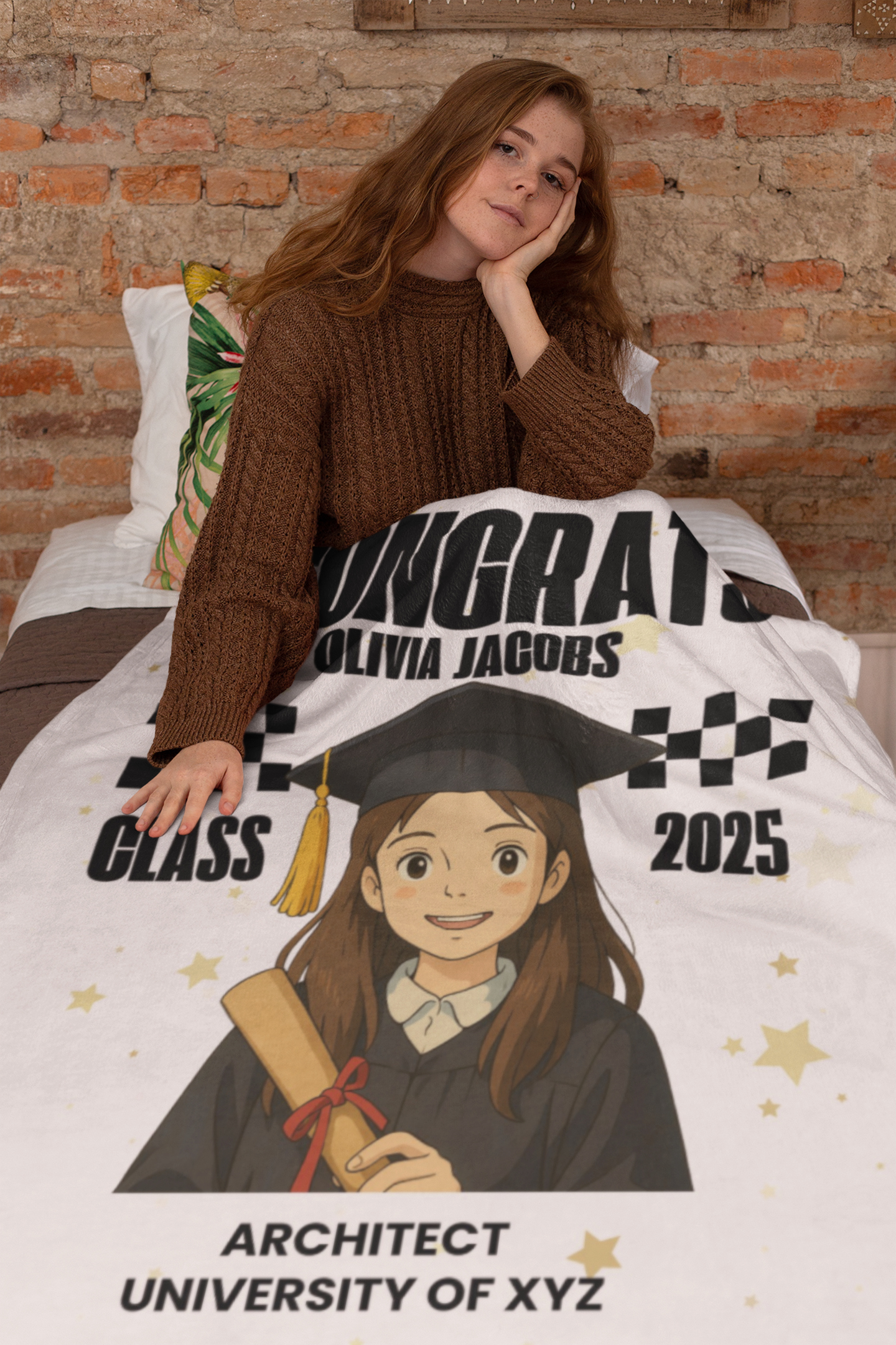 Ghibli Photo and Name Graduation Blanket 2025 | #5