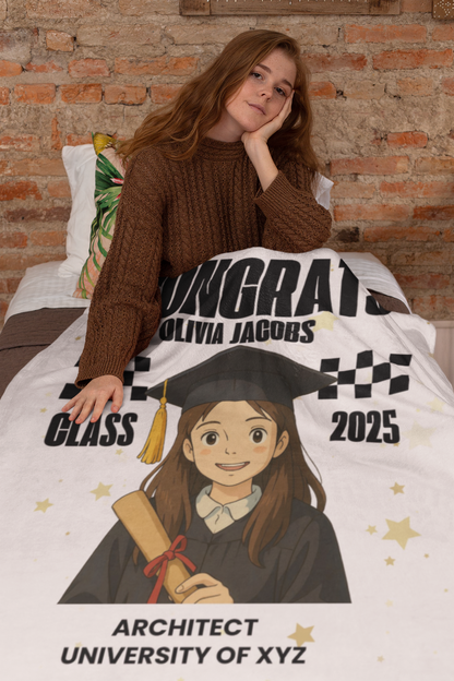 Ghibli Photo and Name Graduation Blanket 2025 | #5