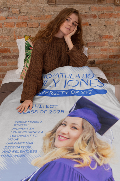Custom Name and Photo Graduation Blanket 2025 | #6
