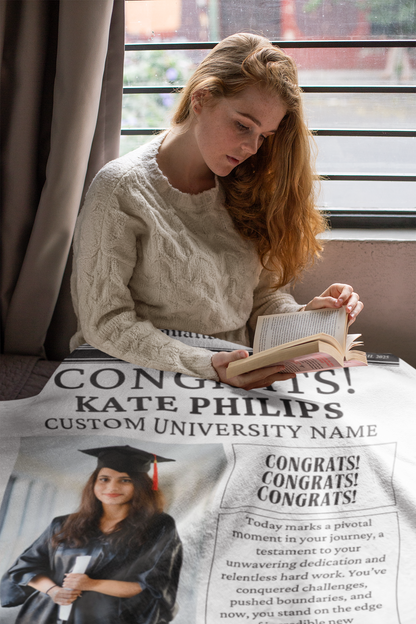 Newspaper Name and Photo Graduation Blanket 2025 | #1