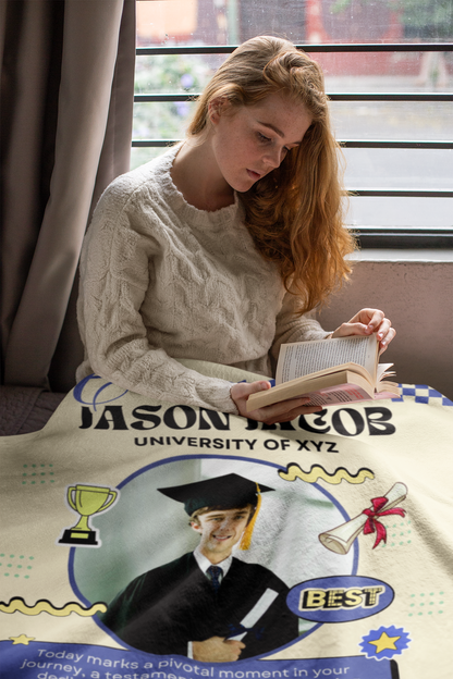 Custom Name and Photo Graduation Blanket 2025 | #3