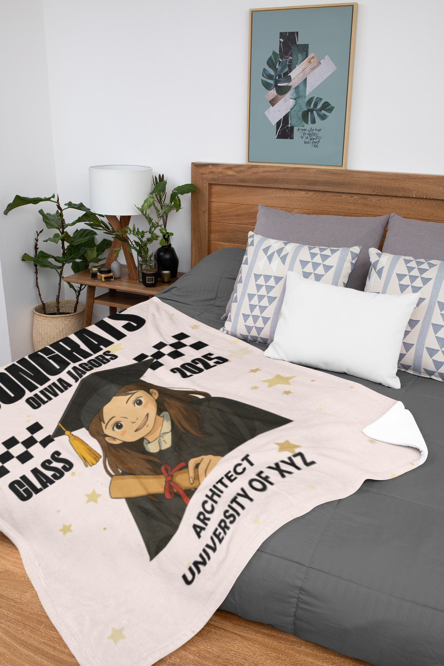 Ghibli Photo and Name Graduation Blanket 2025 | #5