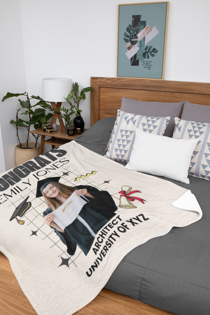 Custom Name and Photo Graduation Blanket 2025 | #7