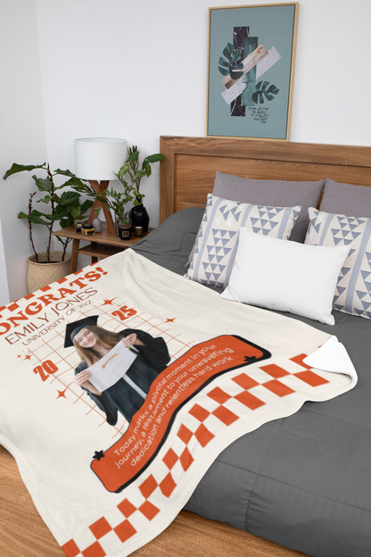 Custom Name and Photo Graduation Blanket 2025 | #8