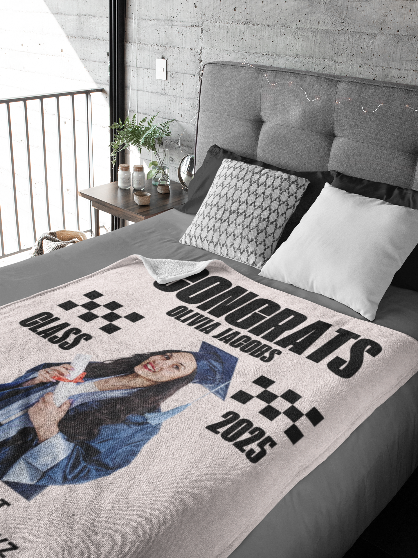 Custom Name and Photo Graduation Blanket 2025 | #4
