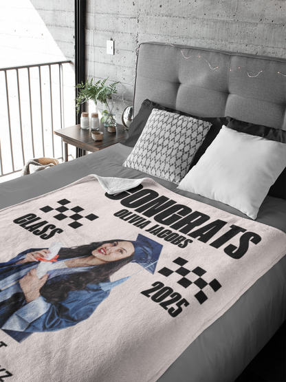 Custom Name and Photo Graduation Blanket 2025 | #4